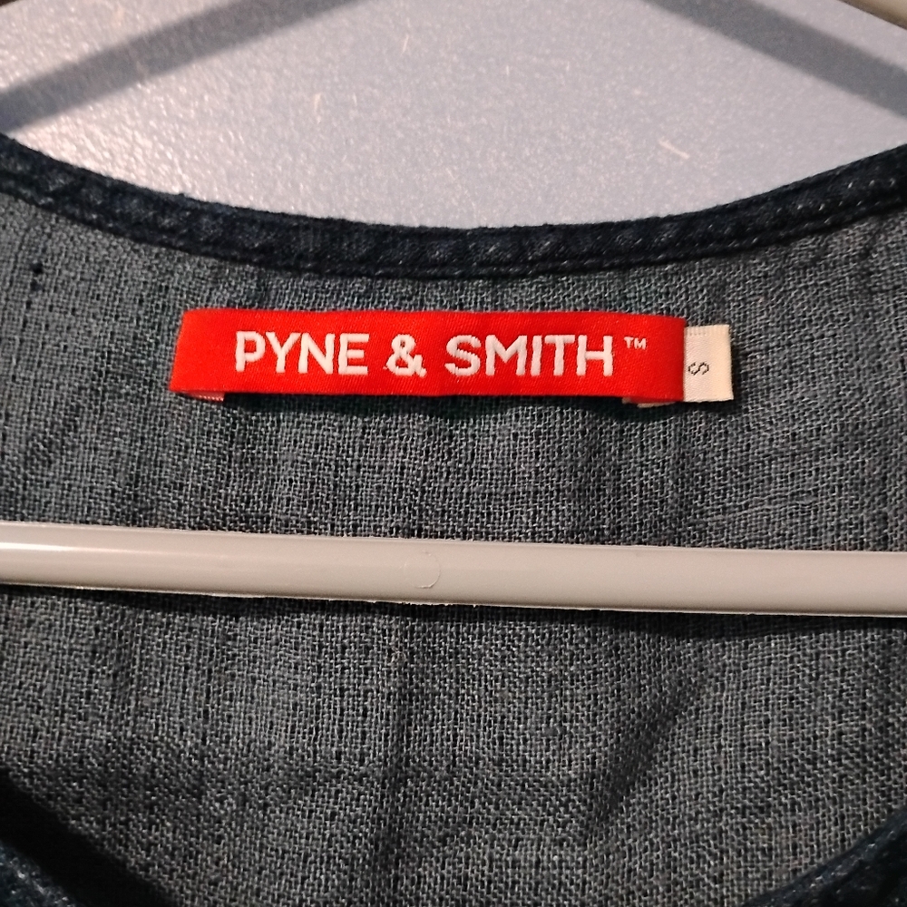 PYNE & SMITH Blouse No. 12 Everyday Linen Top S Denim Blue - Picture 5 of 11